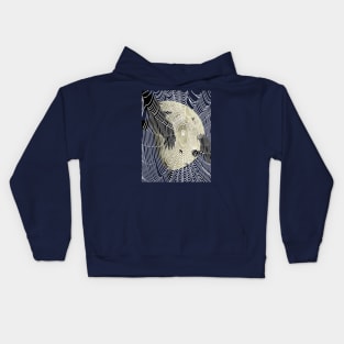 Halloween Moon Crows And Cobweb Kids Hoodie